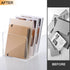 SANRUI Clear Acrylic Magazine File Holder with 3 Vertical Compartments for Office Desk Accessories