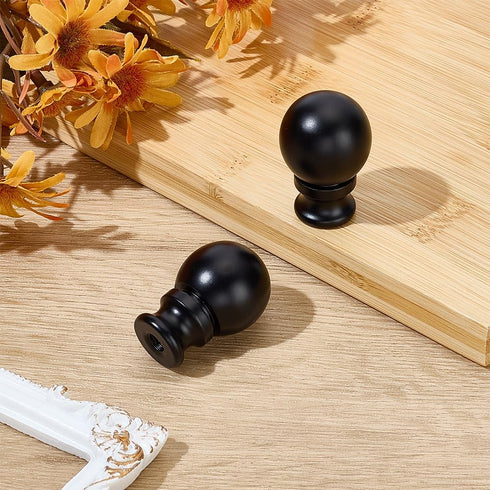 2Pcs Finials,1-1/2 Inch AHANDMAKER Black Lamp Lamp Shade Nut Screw Cap Ball Knob Finial Head Decoration Topper