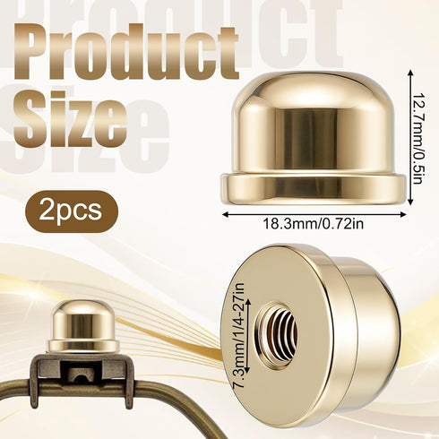 FdcZeyxior 1/4-27 2 1/2 Inch Lamp Finials Caps, Pcs Lamp Finial Tapped Metal Decorative Knob Caps, Tall Gold Finish