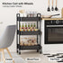 WBKATN 3 Tier Rolling Cart Metal, Black Carts with Lockable Wheels, Three Tiered Utility Trolley on Wheels, Sturdy Art