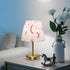 Dimmable Table Lamp for Bedroom Nightstand Pink Star Moon Bedside Lamp with USB Port Fabric Shade Desk Lamps Bronze