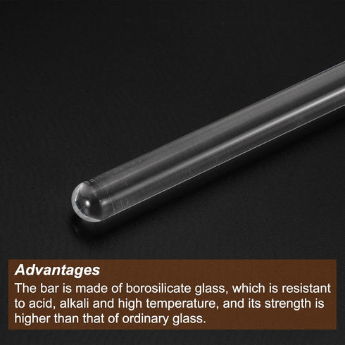 MECCANIXITY 3.3 Borosilicate Glass Stick, 7.87" Length, 10mm Dia Stir Rod Mixing Tools, 6Pcs