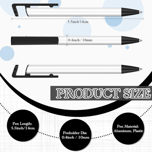 Sublimation Pens Blank Heat Transfer Pen Sublimation Ballpoint Pen with Shrink Wrap White Aluminum Customized Clip Pen School Supplies for Christmas DIY Office School Stationery Supplies (20 Set) by Yexiya