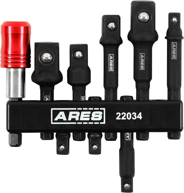 ARES 22034 9-Piece Impact Grade Socket Adapter and Bit Coupler Set, Turns Impact Drill into High Speed Socket Driver