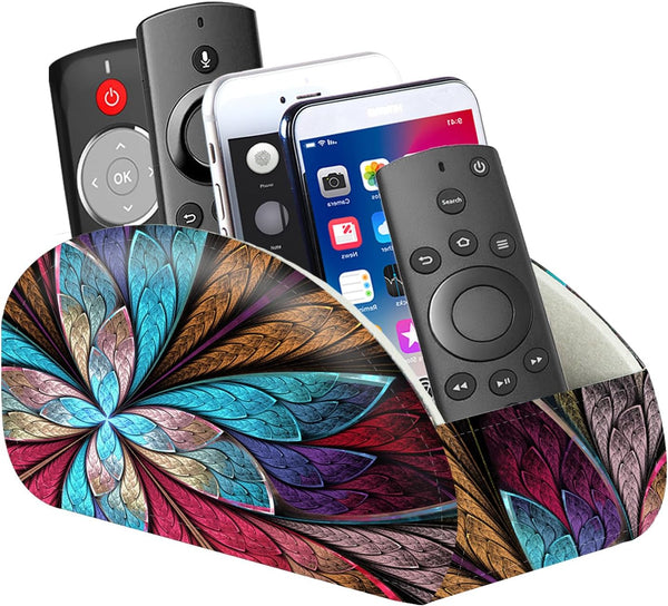YAPISHI Remote Control Holder, 5 Compartments Caddy for Table, Nightstand Organizer for Remotes and Office Supplies
