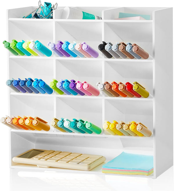 MotiMind Acrylic Pen Organizer Storage for 150 Markers Vertical Marker Organizer Acrylic Pen