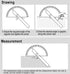 Nortools 0-180 Round Head Protractor, Stainless Steel Angle Finder Ruler
