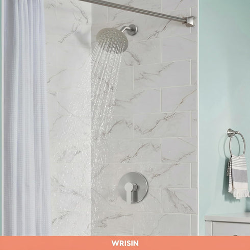 Set 6 Inch WRISIN Shower Faucet Brushed Nickel, Shower Valve Kit with Showerhead