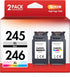 PG-245 XL/CL-246 XL High Capacity Combo Pack for Canon, 1 Black and 1 Tri-Color for Pixma Printers