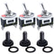 Twidec 3Pcs Heavy Duty Rocker Toggle Switch ON Off 2 Pin 16A 250V AC SPST with Waterproof Boot Cap Cover Ten-1021-B101