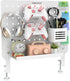 Clamp-on Desk Pegboard, Steel Desktop Organizer, Magnetic Metal Peg Board for Gaming & Office, No-Drill, White