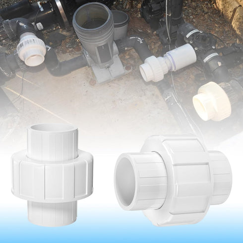 8PCS 1/2Inch PVC Union Coupling, Furniture Grade Pipe Fittings with EPDM O-Ring, White Slip Adapter for Plumbing