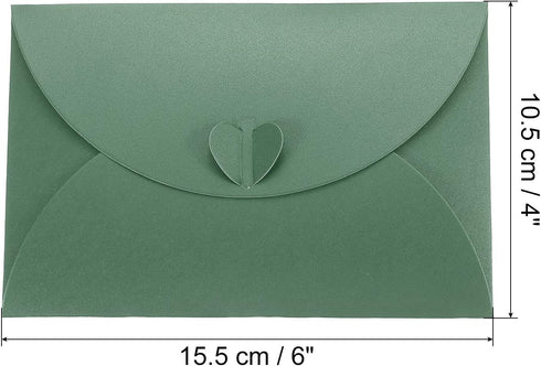 PATIKIL Gift Card Envelopes, 24 Pack Heart Shaped Clasp Photo Gift Card Holders Mini Envelope for Birthdays Weddings, Dark Green by PATIKIL