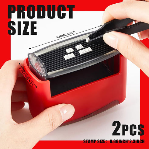 Fulmoon 2 Pieces Self Inking Rubber Stamp, Personalized DIY Stamp Kit with Black Ink for Office Supplies