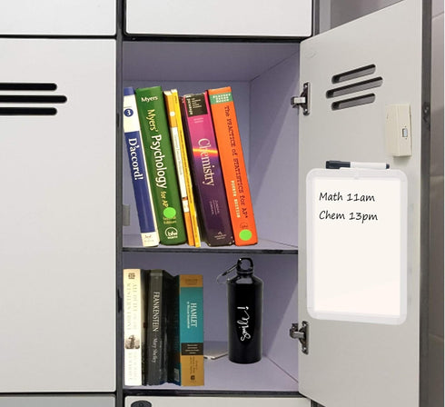 Magnetic Dry Erase Board for School Locker, 8.5" x 11", White-framed with Marker and 2 Magnets for Home, Office, Travel
