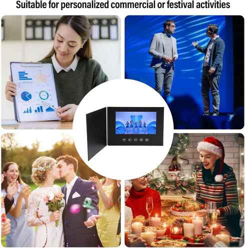 LICAEVEY 7In Digital Video Brochure with Type C Charging and Auto Play Feature, Portable Display for Custom Business