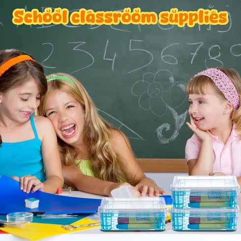 Suzile 25 Pcs Stackable Plastic Crayon Boxes with Snap Lids, Crayon Storage Organizer for Art Crafts Classroom