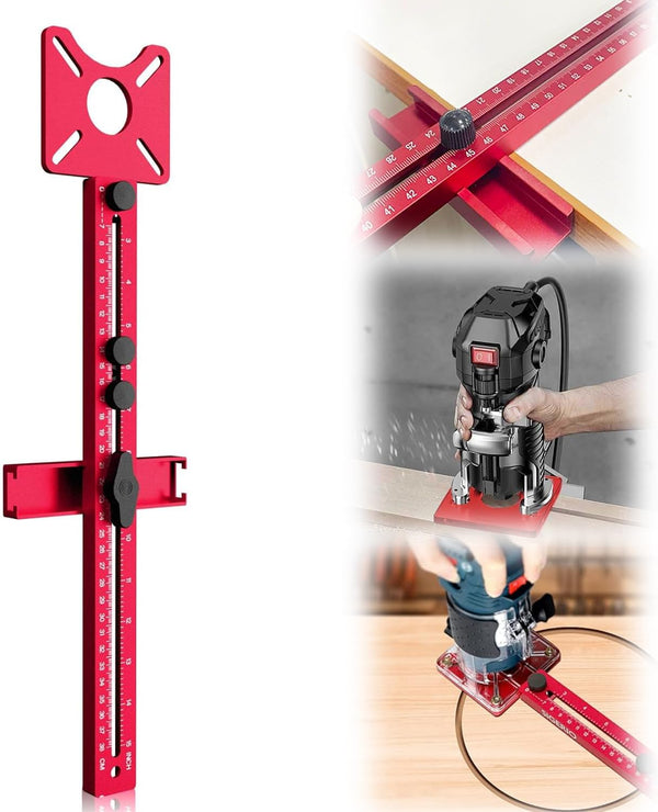 4in1 Router Milling Groove Bracket, Aluminum Alloy Circle Cutting Jig for Cabinet