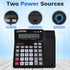 Empire Desk Calculator, 12 Digits, Large Key Buttons, Eye-Angled Display, Solar and Battery Powered for Home and Office