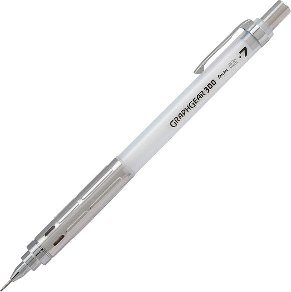 Pentel GraphGear 300 Mechanical Pencil - Box of 12 Pencils, White (0.7mm)