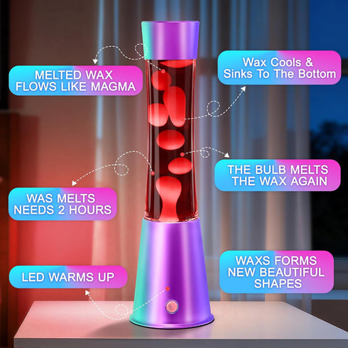 Besight 15.5" 17 Liquid Motion Lamp Color Changing Night Light with Remote, Classic LED Table Lamps for Kids Adults