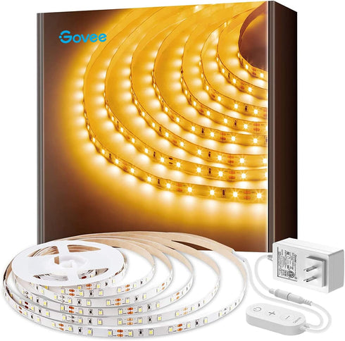 Govee Warm White LED Strip Lights, Bright 300 LEDs, 3000K Dimmable Light