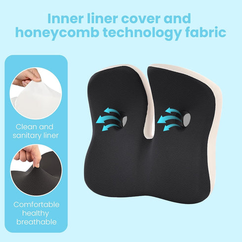 Seat Cushion,Office Chair Memory Cushion, Ergonomic Design, Relieve Sciatica and Long-Term Sitting Pain, Suitable