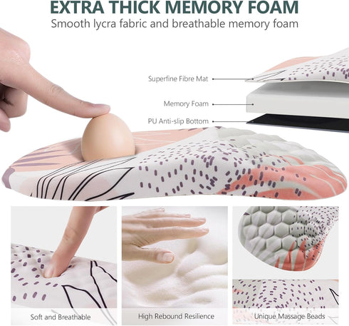 Mouse Pad Wrist Support - 2 in 1 Keyboard Wrist Rest + Ergonomic Mouse Pad for Easy Typing & Pain Relief