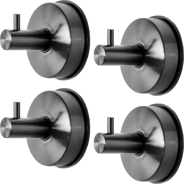 YOHOM Suction Cup Hooks Shower Towel Holder Stainless Steel Vacuum Bathroom Shower