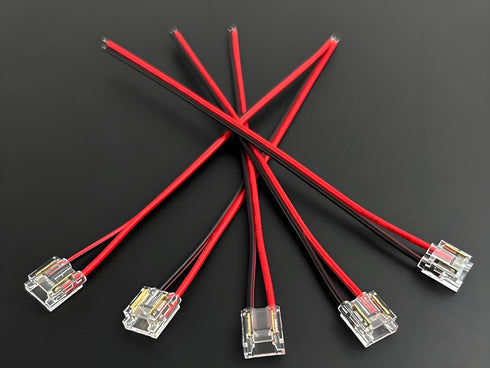 2Pin 10mm 10mm Strip & Wire Led Strip Light Connector for Width COB/SMD Single Color Led Strip
