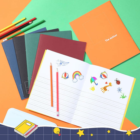 Henoyso 12 Pcs Primary Composition Notebook, K-2, 9 3/4 x 7 1/2 Inch, Blank Writing Book for Kids, 60 Page Writing