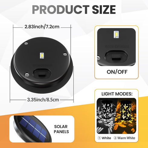 Zfiglum 4 Pack 2 3.35 inches, 2.83 inches) Replacement Solar Light Parts, Waterproof Solar Light Replacement Top