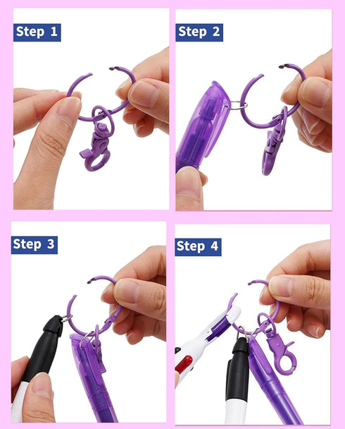YYaaloa Mini Highlighter Nurse Pen Set, 2 Nursing Keychain Clips, 2 Tip Highlighter, 2 Permanent Marker Pens