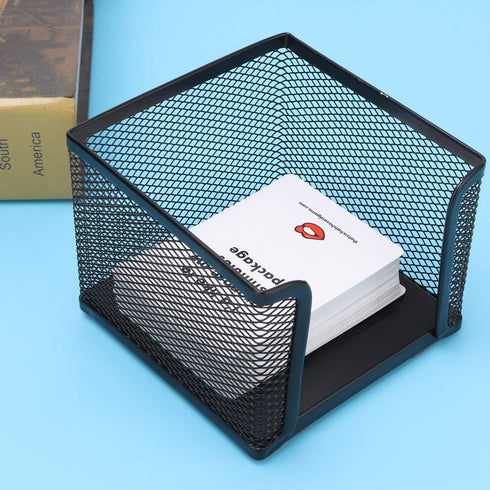 Tomotato Mesh Memo Holder, 4x4x3 Inch Metal Desk Organizer for Sticky Notes and Cards