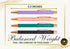 InnoBeta Monogrammed Gifts Ballpoint Pen Set of 4, Initial Letter Gifts for Housewarming, Birthday, Thanksgiving,