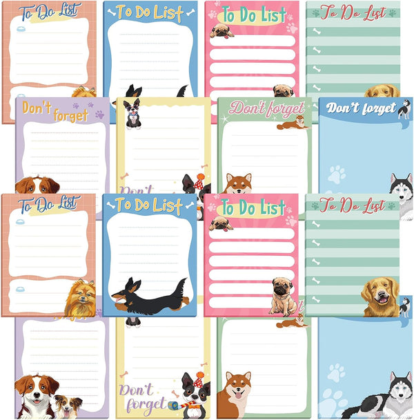 PerKoop Dog Notepad, 16 Pieces, Small Sticky To Do Notes, Funny Cute PET Note Pads for Dog Lovers, 3 x 4 Inch