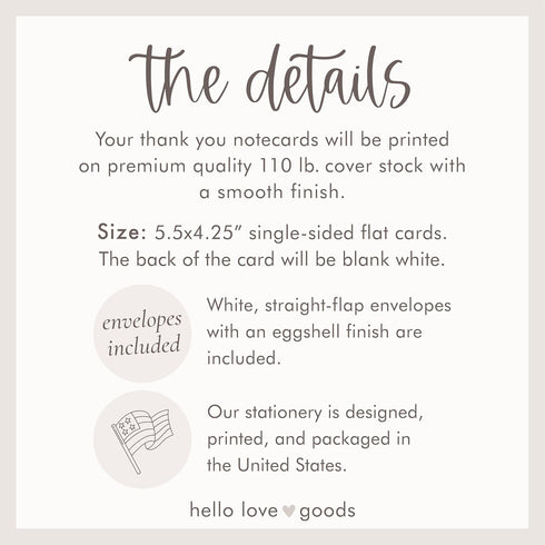 5.5x4.25 Personalized Wedding Thank You Cards with Message, Modern Flat Thank You Note Cards with Peach and Pink Floral