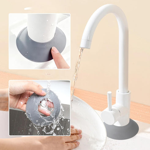 WSIWZAI 4PCS Small Sink Faucet Splash Handle Drip Guard Mat Silicone Pad Protectors Behind Draining for Kitchen