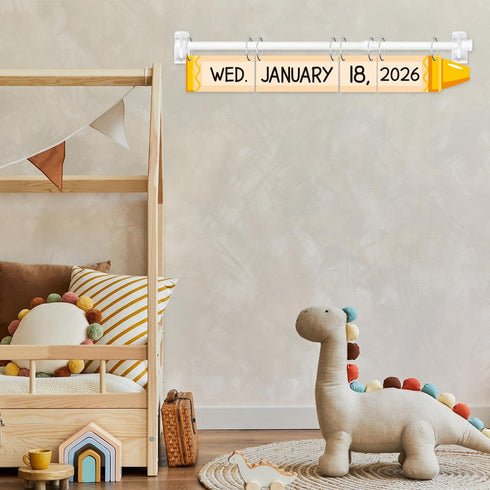 Yewfold 54 Crayon Flip Calendar for Classroom with Adjustable HolderFlip Calendar with Date Cards for Home Elementary