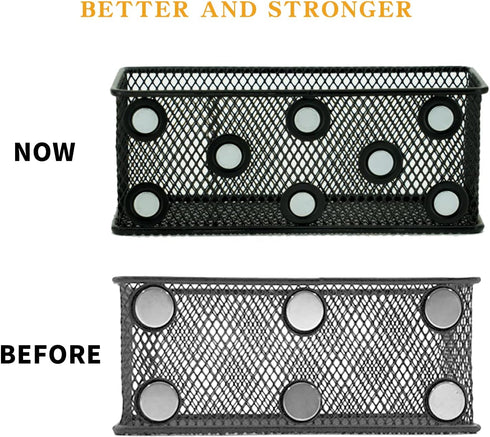 Magnetic Locker Organizer Pack of 3, Wire Mesh Storage Basket, Strong Magnet Holder for Dry Erase Markers