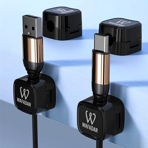 W WAFADAR 6 Pcs Magnetic Cable Clips, Office Desk Accessories, Cord Organizer Holder, Cable Management Holder, Phone