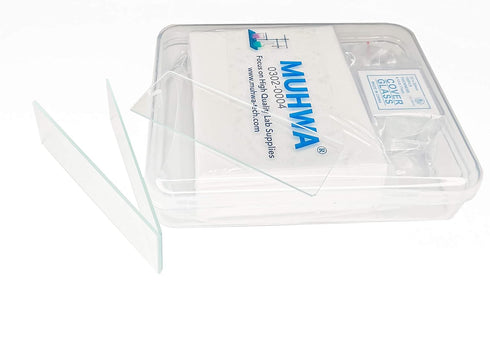 MUHWA - 50PCS Blank Microscope Slides and 100 PCS 22mmx22mm Square Cover Glass (7101 Non-Frosted)