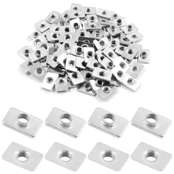 LifCratms 100pcs M5 Flat Sliding T-Nuts, 2020 Series T-Slot Nut T Nut Accessories