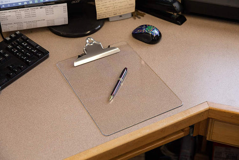 Plastic Transparent Clipboards Set of 6, Strong 12.5 x 9 Inch Clipboards Holds 100 Sheets, School Supplies