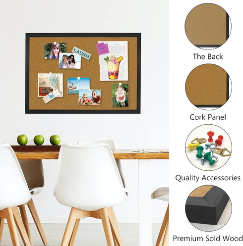 OWLKELA 2 Pcs Cork Board – 17.7"X 13.3" Bulletin Board, Vision Board, Notice Pin Board for Office & Home Decor