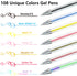 Gel Pens 108 Colours Gel Pen Set for Adult Colouring Books Art Markers by Lineon