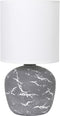 Simple Designs LT1170-GRY 12.4" Chic Glow Rounded Marble Inspired Concrete Table Lamp