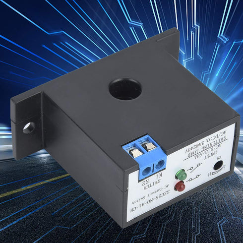 Current Sensing Switch, SZC03-NC-AL-CH Normally Open Adjustable AC 0.5-50A Self-Powered Relay for Monitoring Current