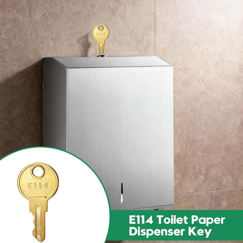 17Pcs Set E114 Paper Towel Dispenser Key with Metal Rings Universal Toilet Tissue Dispenser Key Replacement Keys
