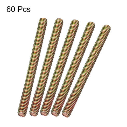 uxcell 60pcs Fully Threaded Rods 5/16 x 3-1/2 Inch - Carbon Steel All Thread Studs for Furniture Assembly